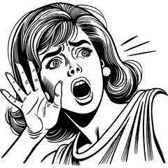 Vintage retro pop art woman s...