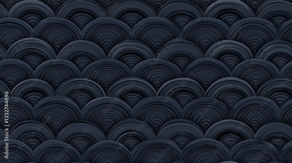 Aufkleber abstract seamless pattern of gravitational waves in dark tones for creative projects and design work