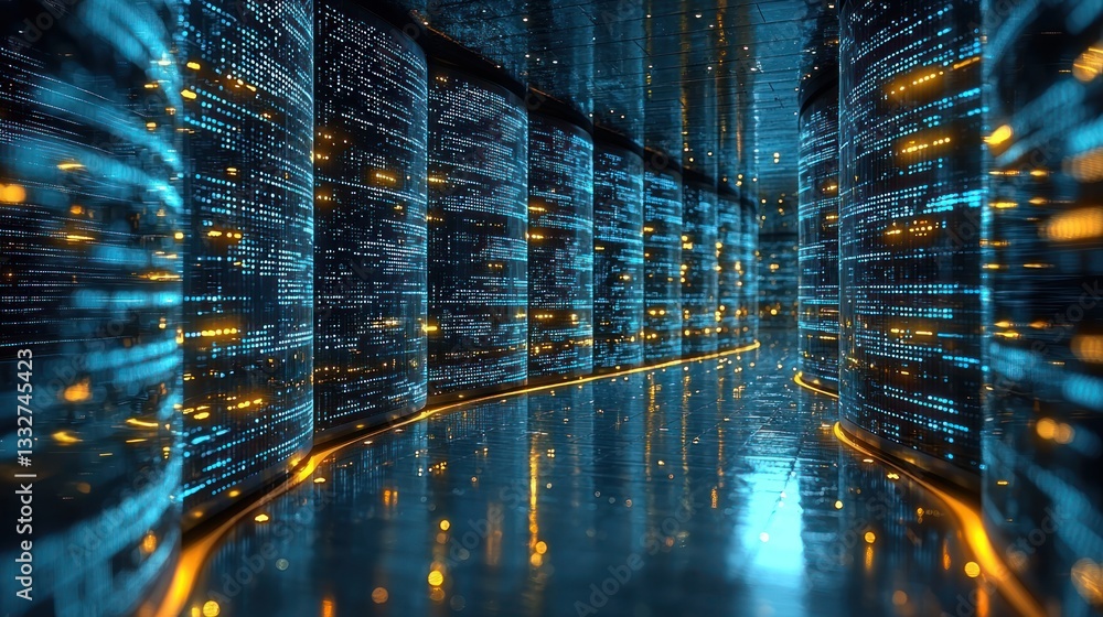 Poster digital data corridor: a futuristic visualization of cyberspace