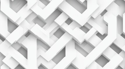 Fototapeta premium Intricate Interlocking Blocks Seamless Pattern in Soft White Color for Modern Design and Stylish Background Applications