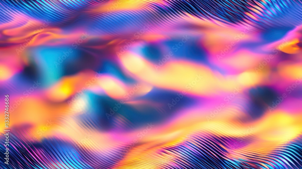 Poster light waves and seigaiha inspired seamless pattern with vibrant colors and fluid movement ideal for 