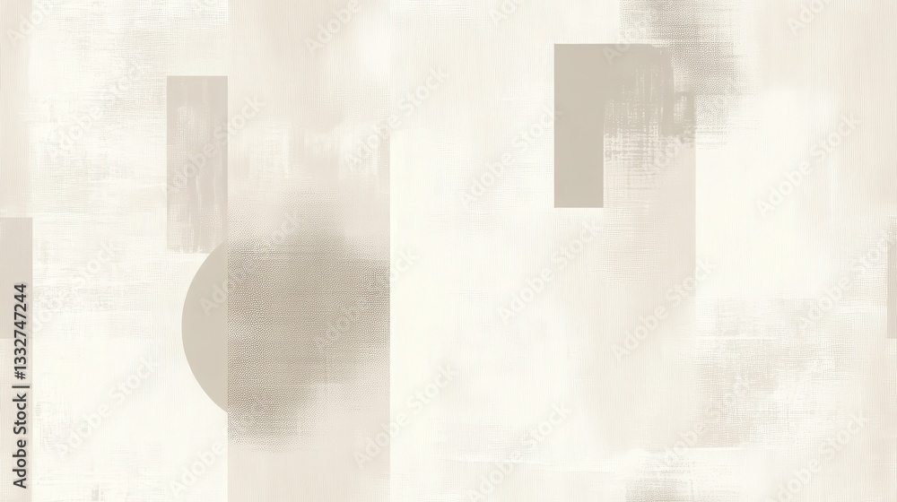 Poster minimalist seamless pattern with block silhouettes in soft tones for modern design aesthetic and cre
