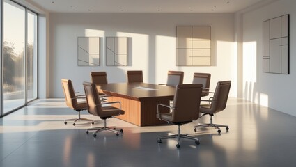 Modern conference room with natural light
