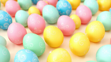 Vibrant Easter Eggs with Intricate Patterns