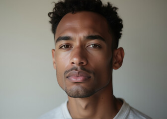 Portrait of a Thoughtful Man Looking Intently