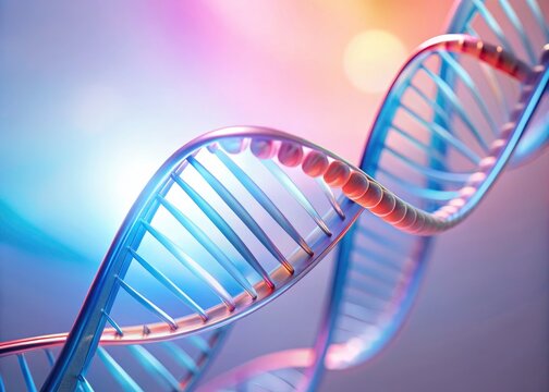 Minimalist DNA Strand Background: Abstract Science Photography, Genetic Code Image, Helix Structure