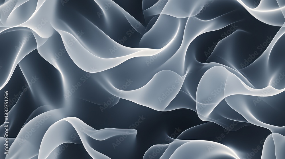 Aufkleber ethereal smoke patterns on dark background: seamless textures for design projects and backgrounds, v