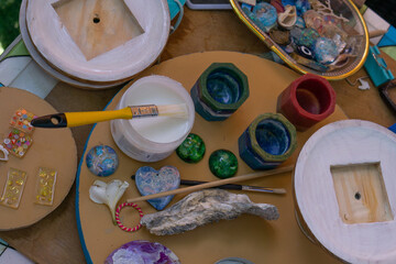 palette with brushes and palette