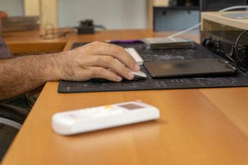 man working on computer