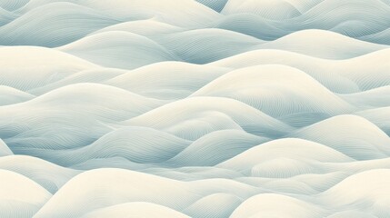 Fototapeta premium Stylized Seamless Pattern Featuring Seigaiha Waves in Soft Tones Ideal for Background Use in Modern Design Projects