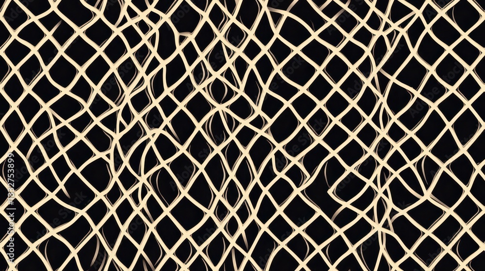 Poster intricate seamless thai wave pattern design featuring geometric lines on a dark background for creat