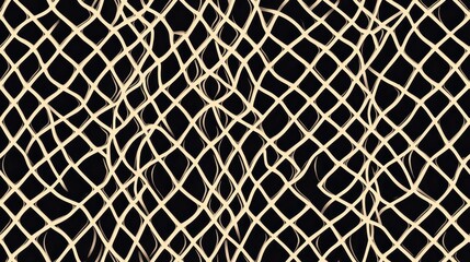 Fototapeta premium Intricate Seamless Thai Wave Pattern Design Featuring Geometric Lines on a Dark Background for Creative Visual Projects