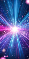Fototapeta premium Radiant burst of colorful light with sparkling stars and cosmic energy