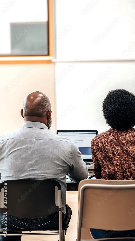 Poster adults engaged in learning during a workshop in a classroom setting