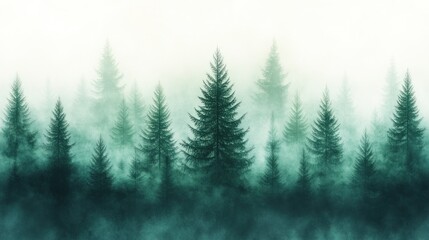 Fototapeta premium Enchanted Misty Forest: A Serene Escape into Nature's Embrace