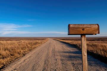 Empty rural road with mailbox