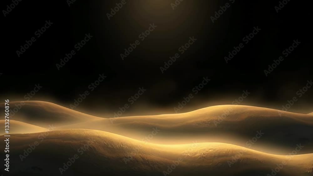 Poster dynamic background with soft mist hovering over a smooth surface against a black backdrop