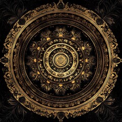 Naklejka premium Intricate bodhi mandala design captivating symmetry rich spiritual detail patterns