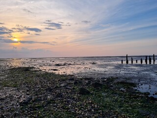 Fototapeta premium sunset on the Waddenzee