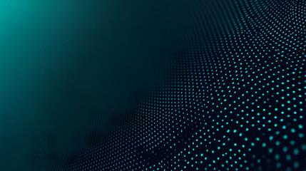 Abstract Teal and Black Dotted Wave Background