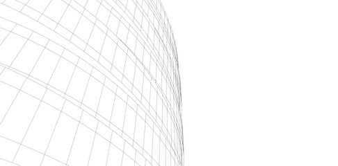 Futuristic Curved Wireframe Structures – Abstract Architectural Designs with Organic Flow