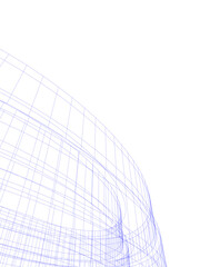 Futuristic Curved Wireframe Structures – Abstract Architectural Designs with Organic Flow