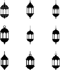 Decorative Lantern Silhouettes - Vector Light Collection