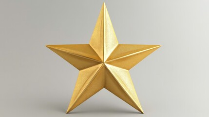 Obraz premium 3D gold star designed as a Christmas tree topper, perfect for holiday decorations, festive designs, and seasonal celebrations.