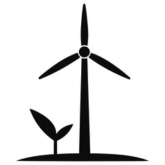  Wind Turbine Silhouette Art Design