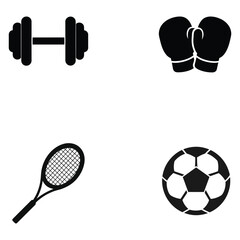 Sports & Fitness Silhouette Vector Art Set