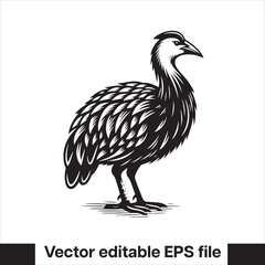 vector  Swamphen black and white, silhouette, logo and t-shirt