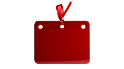 Red Gift Tag Elegant Mockup Design, Festive Branding Template for Holiday Promotions.