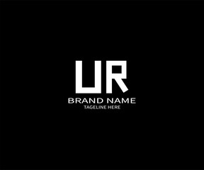 Minimalist UR Monogram Logo Design on Black Background for Elegant Brand Identity