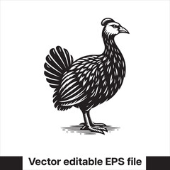 vector  Swamphen black and white, silhouette, logo and t-shirt
