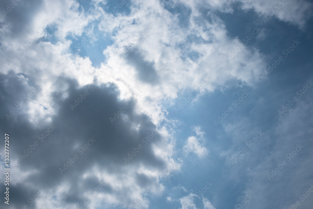 Poster the sun is covered by clouds during the day.abstract patterns and shapes clouds in the sky.climate a