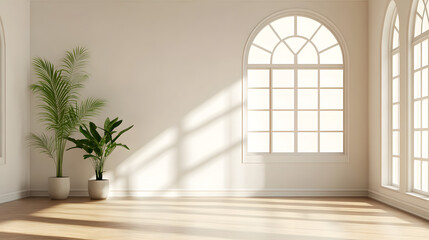 Obraz premium Professional Minimalist Interior Design Illustration of Empty Authentic Room