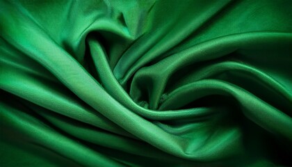Fototapeta premium Green drapery background, grainy gradient green wave banner, dark vibrant color backdrop design