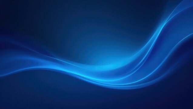 Abstract blue wave background with fluid curves and gradient lighting