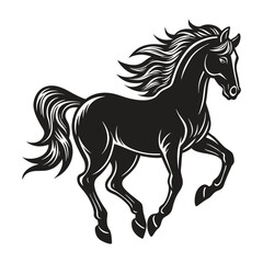 Obraz premium A silhouette of a running horse