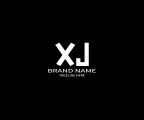 Fototapeta premium XJ Letter Logo Design in Modern Minimalist Style – Black and White Business Branding Template