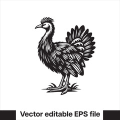 vector  Swamphen black and white, silhouette, logo and t-shirt