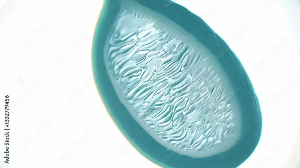 Poster detailed view of mitochondrion structure under microscope demonstrating cellular components and patt