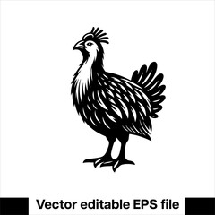 vector  Swamphen black and white, silhouette, logo and t-shirt