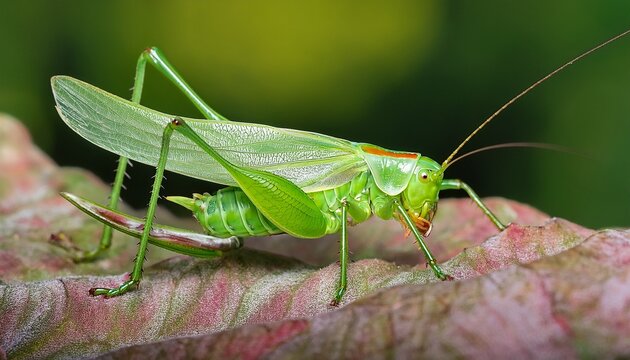 Male Tettigonia viridissima - Great green bush cricket , Polyphagous pest in the garden- 37