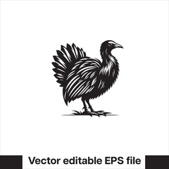 vector  Swamphen black and white, silhouette, logo and t-shirt