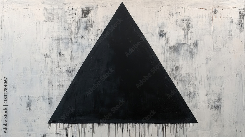 Poster abstract triangle on textured canvas
