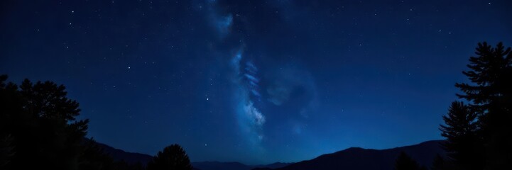 Fototapeta premium Clear night, bright stars scattered across inky black, photography, deep space