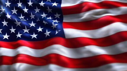 Fototapeta premium A fluttering close up of a patriotic stars and stripes flag