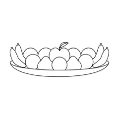 Assorted Fruit Platter Apples, Bananas, Mangoes, Healthy Eating