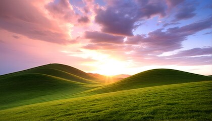 The image is of two different landscapes that look like hills with grass and clouds in the sky.